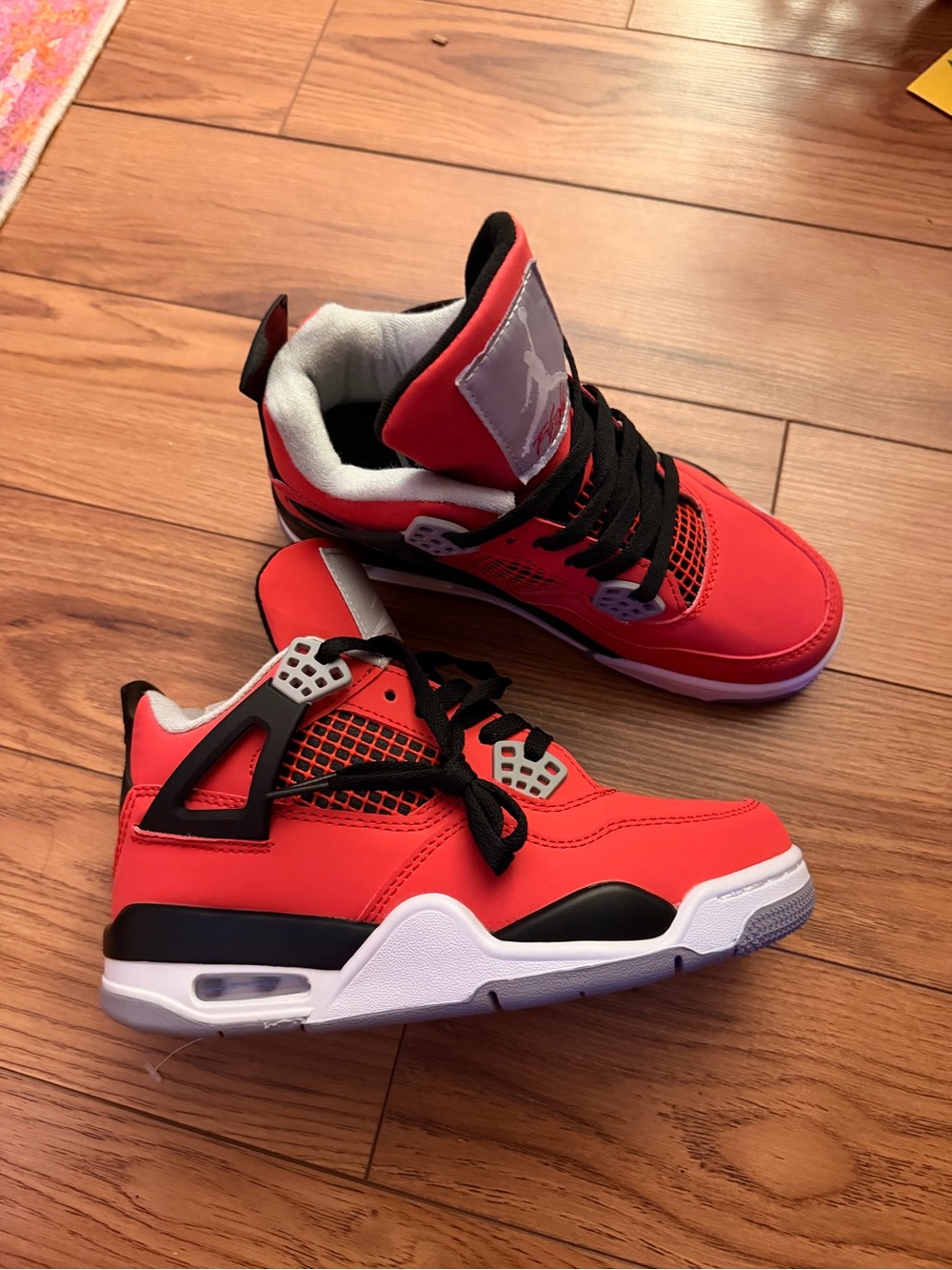 Jordan Kids Red and Black Retro Basketball Sneakers